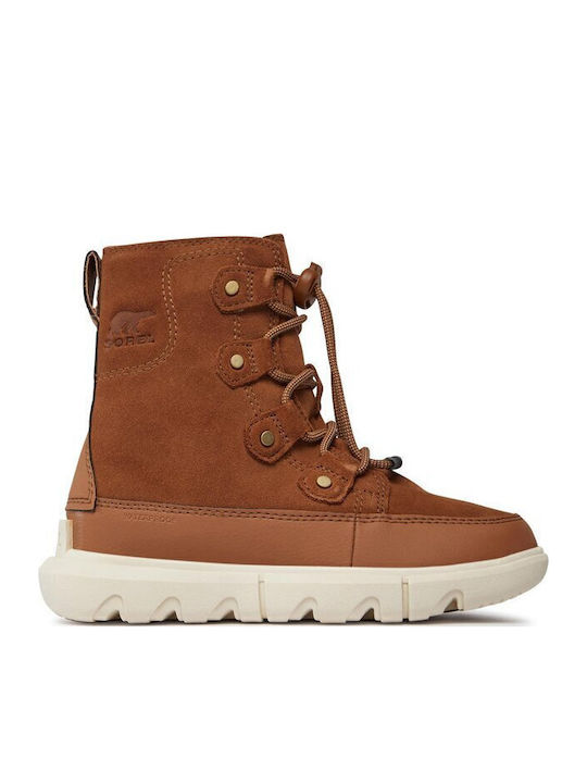 Kids Snow Boots with Laces Brown