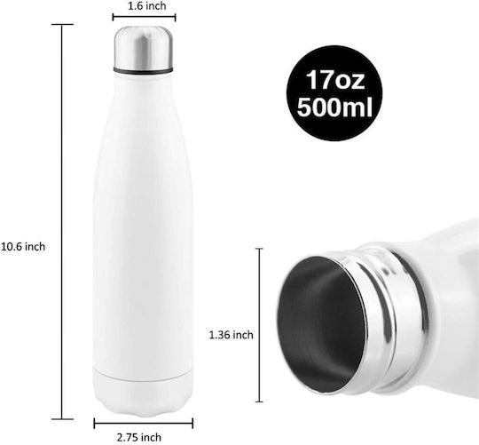 Koupakoupa Kids Water Bottle Minions Aluminum with Screw-on Cap Non Spill White 500ml