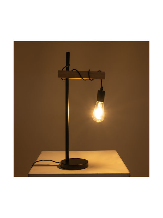 GloboStar Metal Table Lamp for Socket E27 with Black Shade and Base