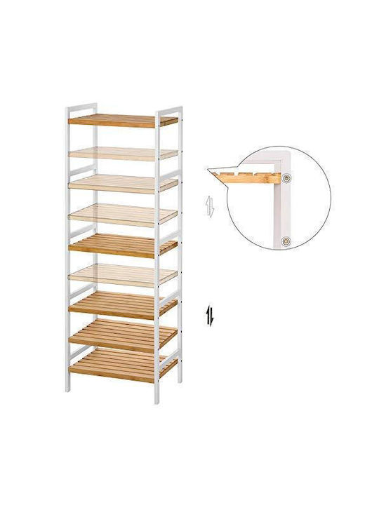 Songmics Montat pe perete Raft de baie Bamboo 31.5x45x142cm