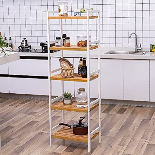 Songmics Стенен Баня Рафт Bamboo 31.5x45x142см