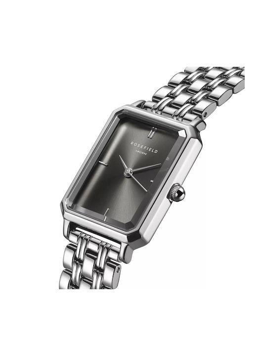 Rosefield Octagon Watch with Silver Metal Bracelet