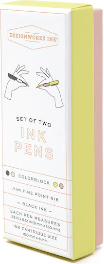 Designworks Σετ Στυλό Ballpoint Fine Καφέ σε Θήκη (Διάφορα Σχέδια)