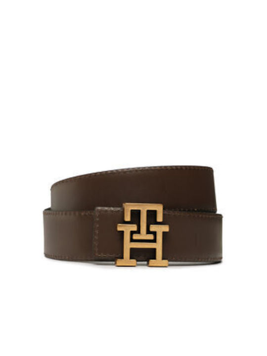 Tommy Hilfiger Th Plaque Men's Belt Brown