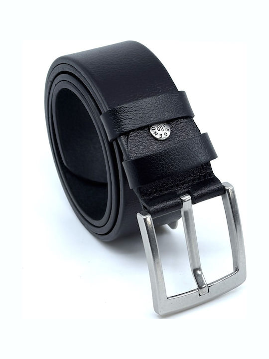Wide Men's Belt Leather Black