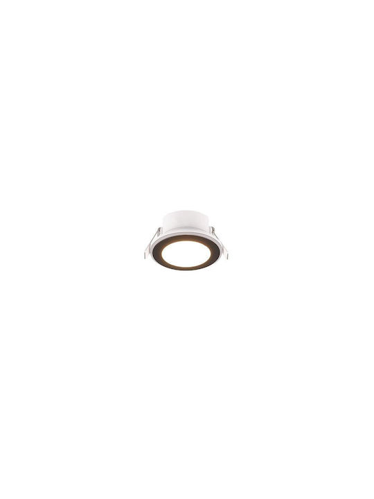 Trio Lighting Rotund Plastic Spot Încorporat cu LED Integrat și Lumină Alb Cald Negru 4x4cm. 1buc