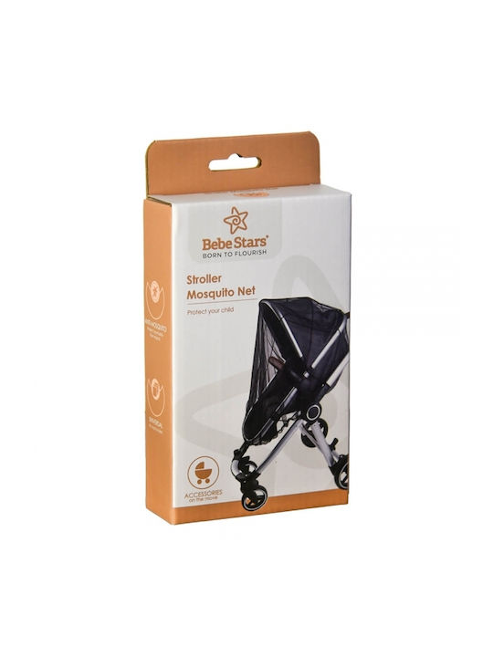 Bebe Stars Mosquito Net for Stroller Tulle 20-100 with Elastic Black
