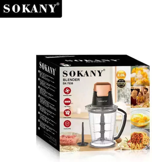 Sokany Multi Chopper 1000W mit 2l Behälter Schwarz