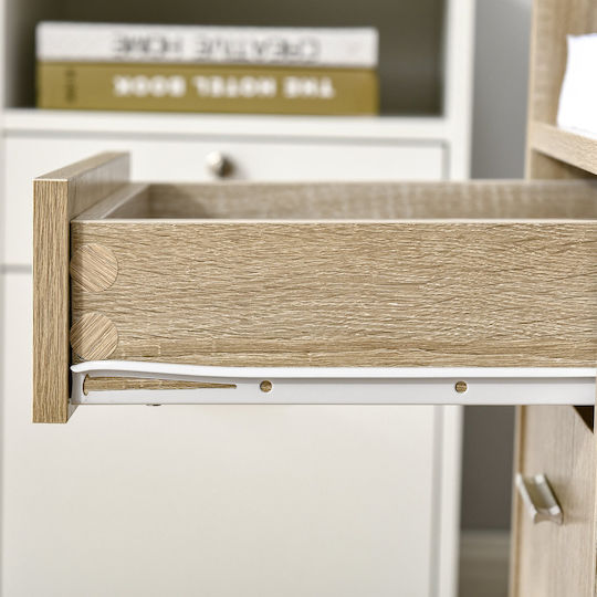Cabinet de Birou cu Roți & Sertare Stejar 80x40x72cm