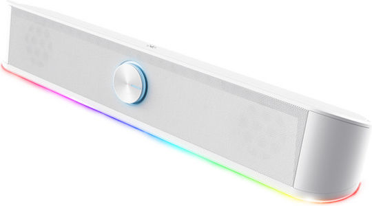 Trust GXT 619 Thorne RGB Illuminated Soundbar Ηχεία Υπολογιστή 2.0 με Ισχύ 12W σε Λευκό Χρώμα