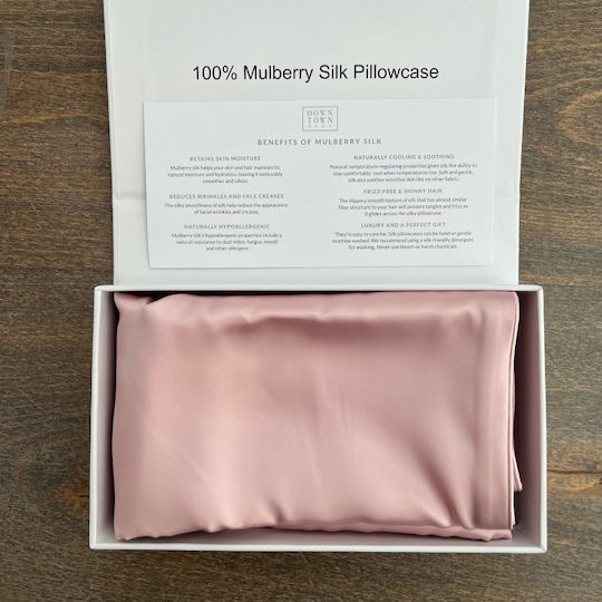 Down Town Home Mulberry Pillowcase with Envelope Cover Pink 50x76cm.