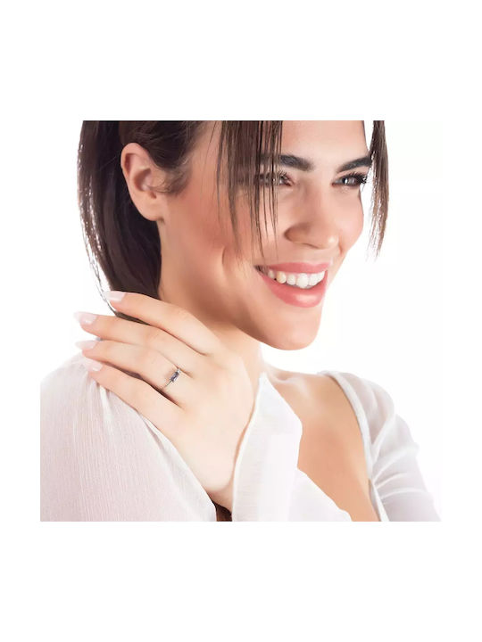 Oxzen Damen Ring mit Zirkonia aus Stahl