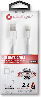 ObaStyle USB 2.0 Cable USB-C male - USB-A White 3m (66526)