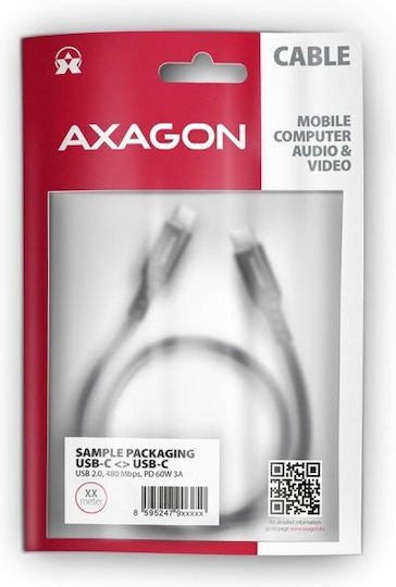 Axagon USB 2.0 Cable USB-C male - USB-C 60W Black 15m (AKAXNTUCMCM15AB)