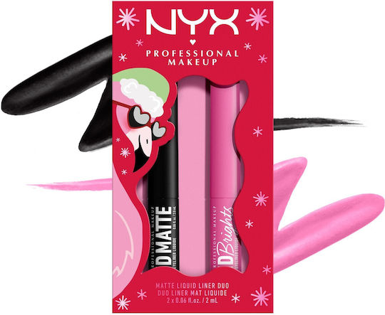 NYX Professional Makeup Fa. La. La. La. Land. Vivid Liner Duo Holiday Pen Eye Liner Vivid Matte Liquid Liner 2ml & Vivid Brights Liquid Liner 2ml 2ml