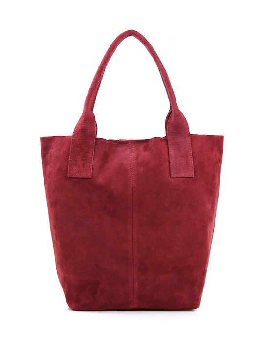 Passaggio Leather Leather Women's Bag Shopper Shoulder Burgundy