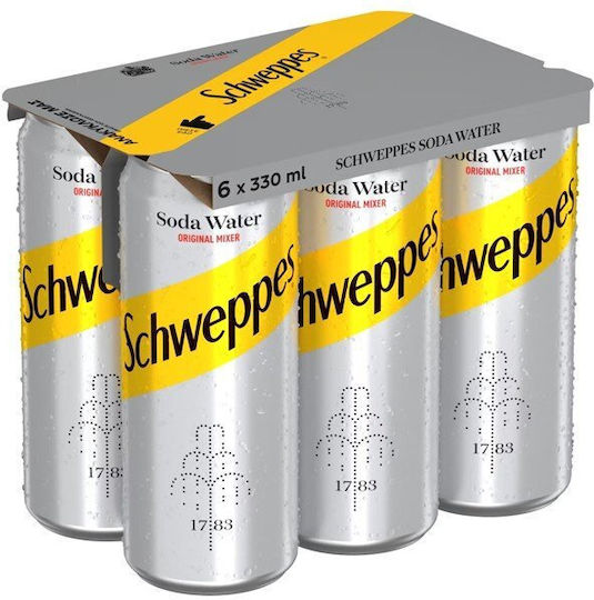 Schweppes Σόδα Σόδα με Ανθρακικό σε Κουτί 6x330ml