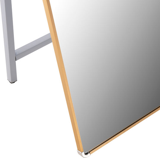HomeMarkt Joely Oglindă De Podea Arcuită Cu Cadru Din Aluminiu Aurit 160x40cm