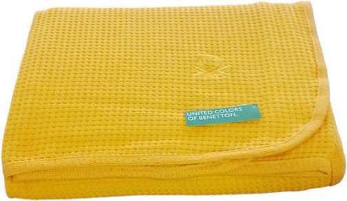 Benetton Pe.b 004 Κουβέρτα Πικέ Μονή 160x240εκ. Λαδί