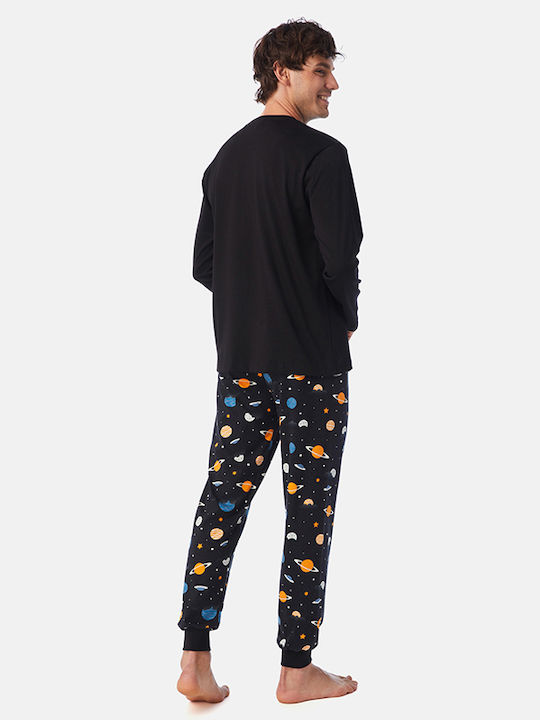 Minerva Men's Winter Pajamas Set Black