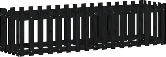 vidaXL Ζαρντινιέρα Ξύλινη Μαύρη 200x50x50εκ.