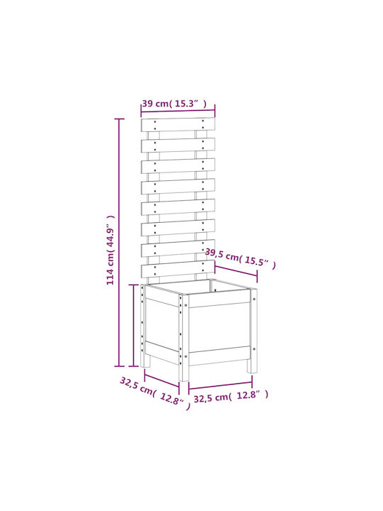 vidaXL Масивно дърво Кутия за саксии Дърво Син 39x39.5x114см.