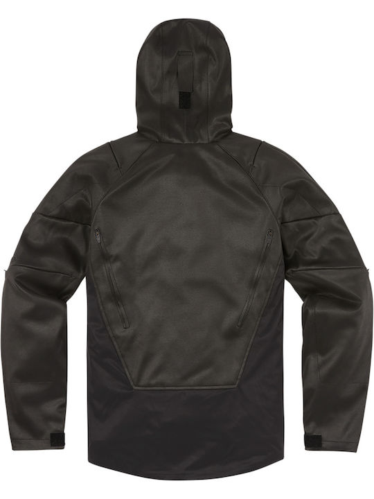 Icon Winter Herren Motorradjacke Schwarz