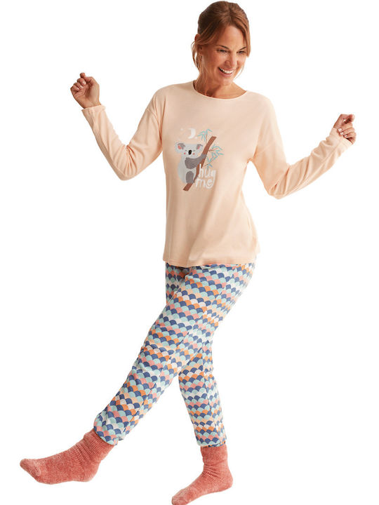 Promise Winter Women's Pyjama Set Peaches