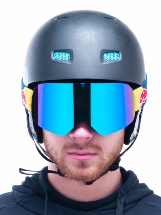 Red Bull Spect Ski & Snowboard Goggles for Adults with Mirror Lens in Blue Colour