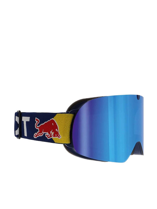 Red Bull Spect Ski & Snowboard Goggles for Adults with Mirror Lens in Blue Colour