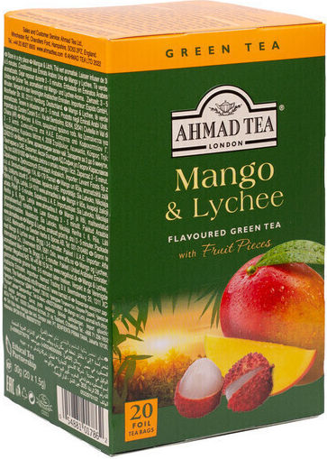 Ahmad Tea Зелен Чай 20 Чанти 1бр с Аромат Манго и личи