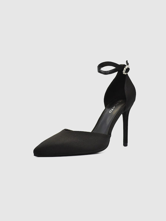 Joya Black Heels with Strap