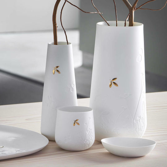 Rader Διακοσμητικό Βάζο Κεραμικό Λευκό Φ12xΥ25cm