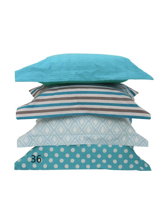 Anna Riska Βρεφική Παπλωματοθήκη Mix & Match 36 Τιρκουάζ 120x165εκ.