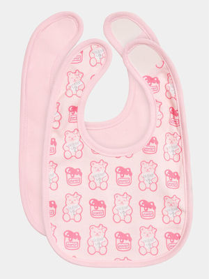 Guess Bib Fabric with Button Pink 2pcs