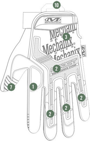 Mechanix Wear Στρατιωτικά Γάντια σε Καφέ χρώμα