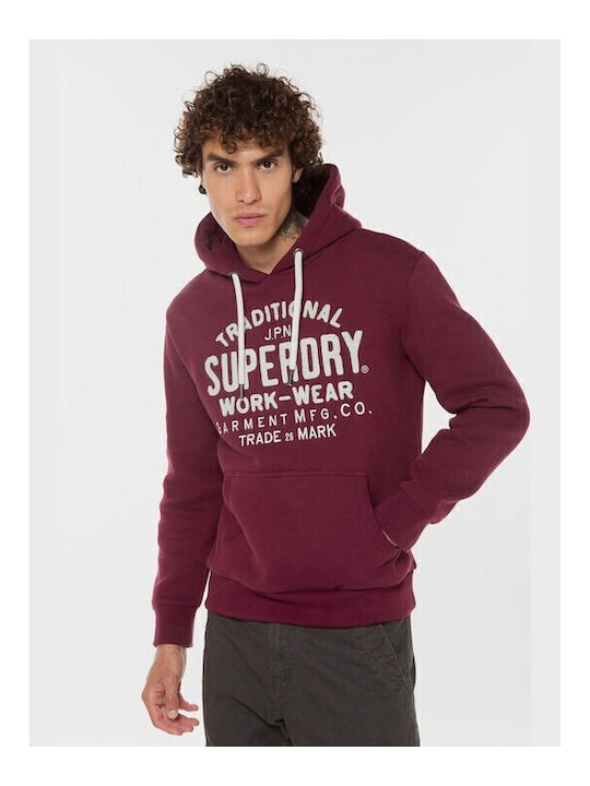 Ovin Athletic Script Graphic Sweatshirt with Hood Purple