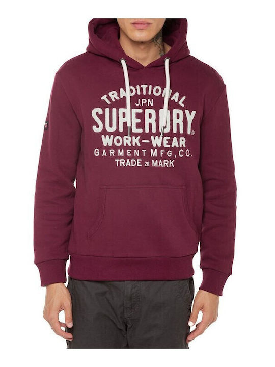Ovin Athletic Script Graphic Sweatshirt with Hood Purple