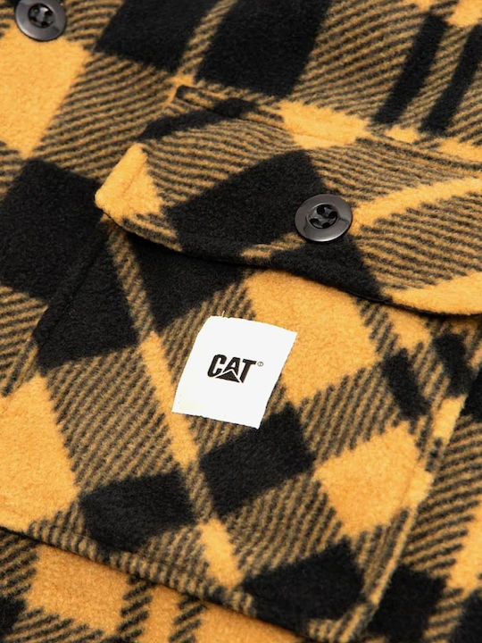 Дълъг Ръкав Overshirt Стандартна Кройка Каре Жълт