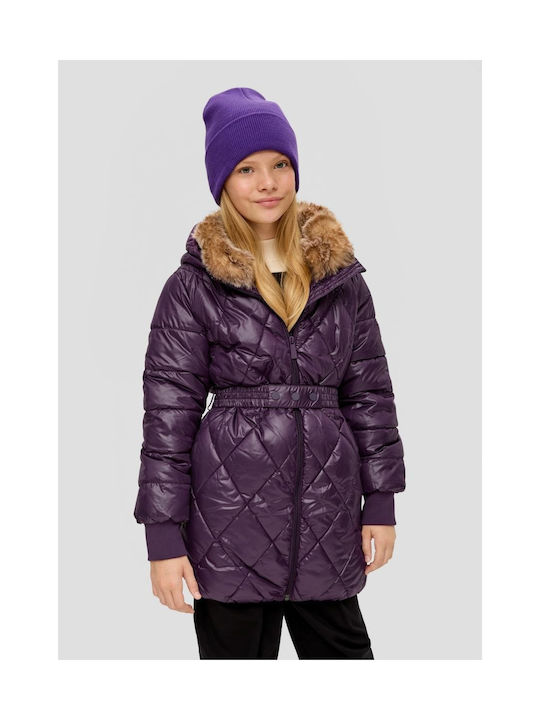 S.Oliver Kids Quilted Jacket with Hood Purple