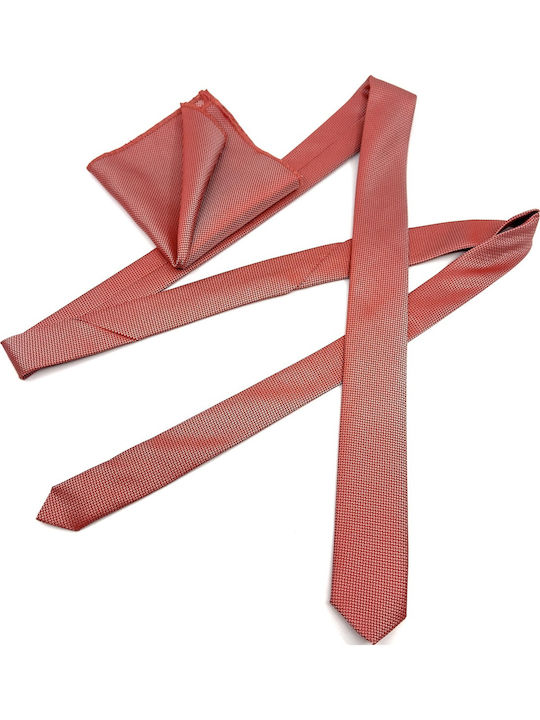 Legend Accessories Legend Σετ Ανδρικής Γραβάτας Μονόχρωμη σε Πορτοκαλί Χρώμα L-047-66-4.5CM