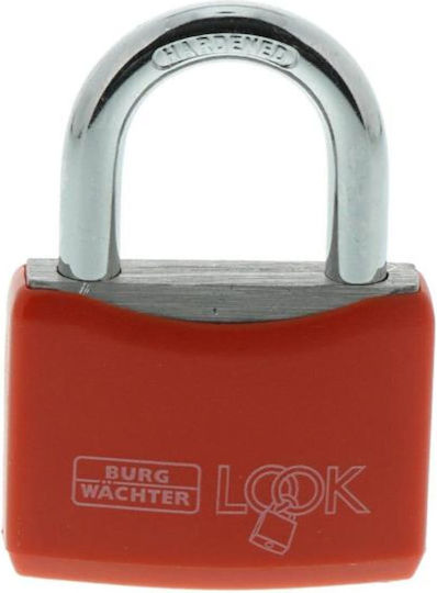 Burg Wachter Padlock Brass with Key 53.5mm Red 1pcs