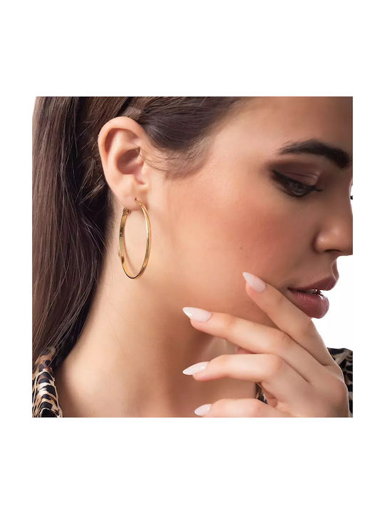 Oxzen Earrings Hoops made of Steel Gold Plated