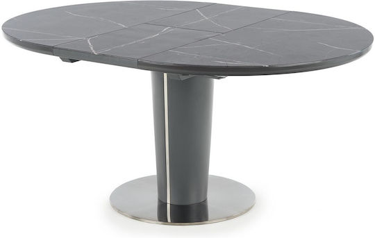 Ricardo Oval Dining Room Table Wooden with Metal Frame Gray 120x120x76cm Ricardo Oval Dining Room Table Wooden with Metal Frame Gray 120x120x76cm