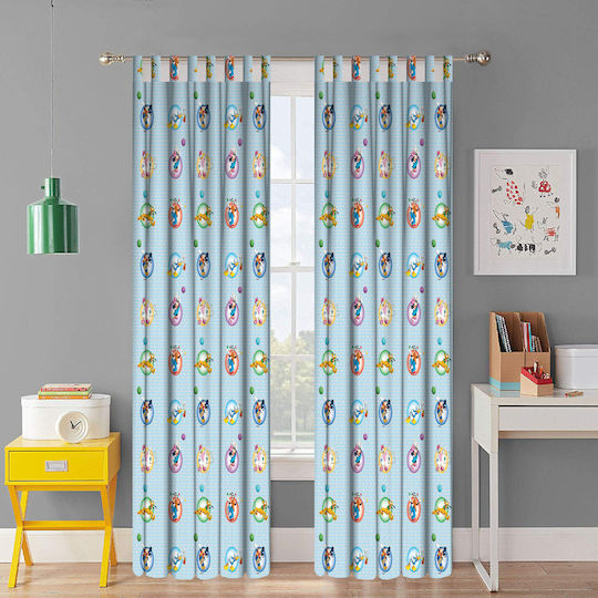 Disney Детска завеса Playtime 38 с презрамки Син 140x290cm