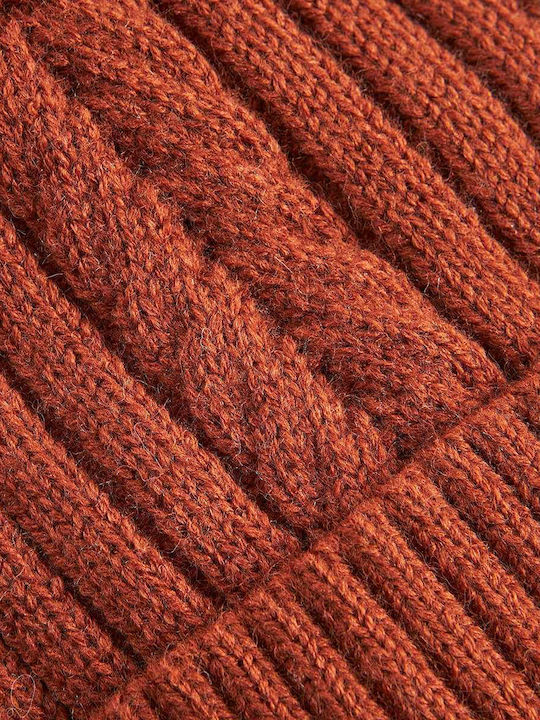 Verde Knitted Fleece - Polar Beanie Cap Orange