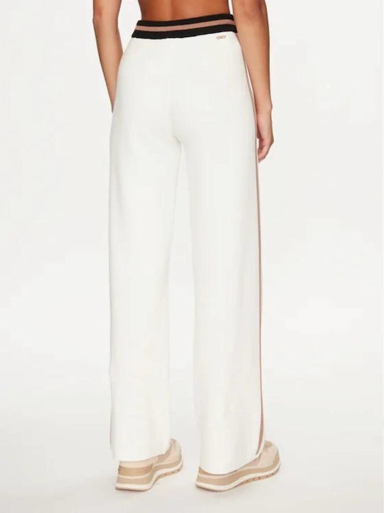 Liu Jo Damen Stoff Palazzo-Hose WHITE / ROSE GOLD