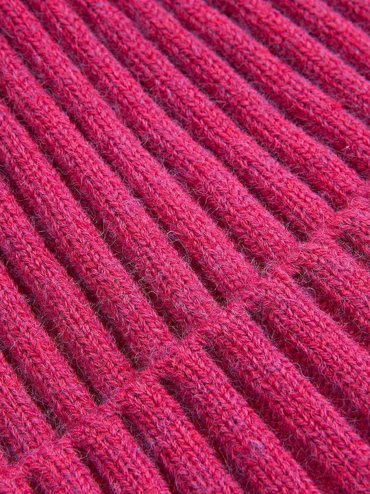 Knitted Fleece Beanie Cap Fuchsia