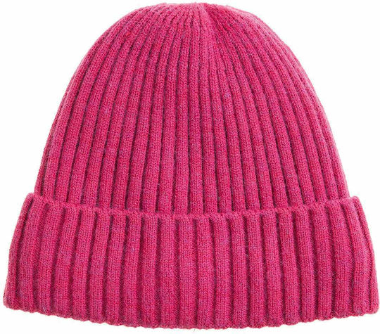 Knitted Fleece Beanie Cap Fuchsia