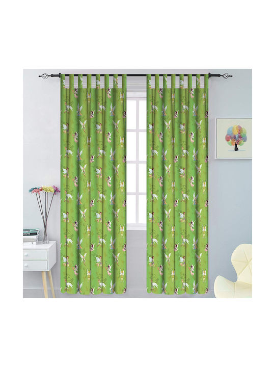 Disney Kids Tab Top Curtain Charming 45 Green 140x290cm